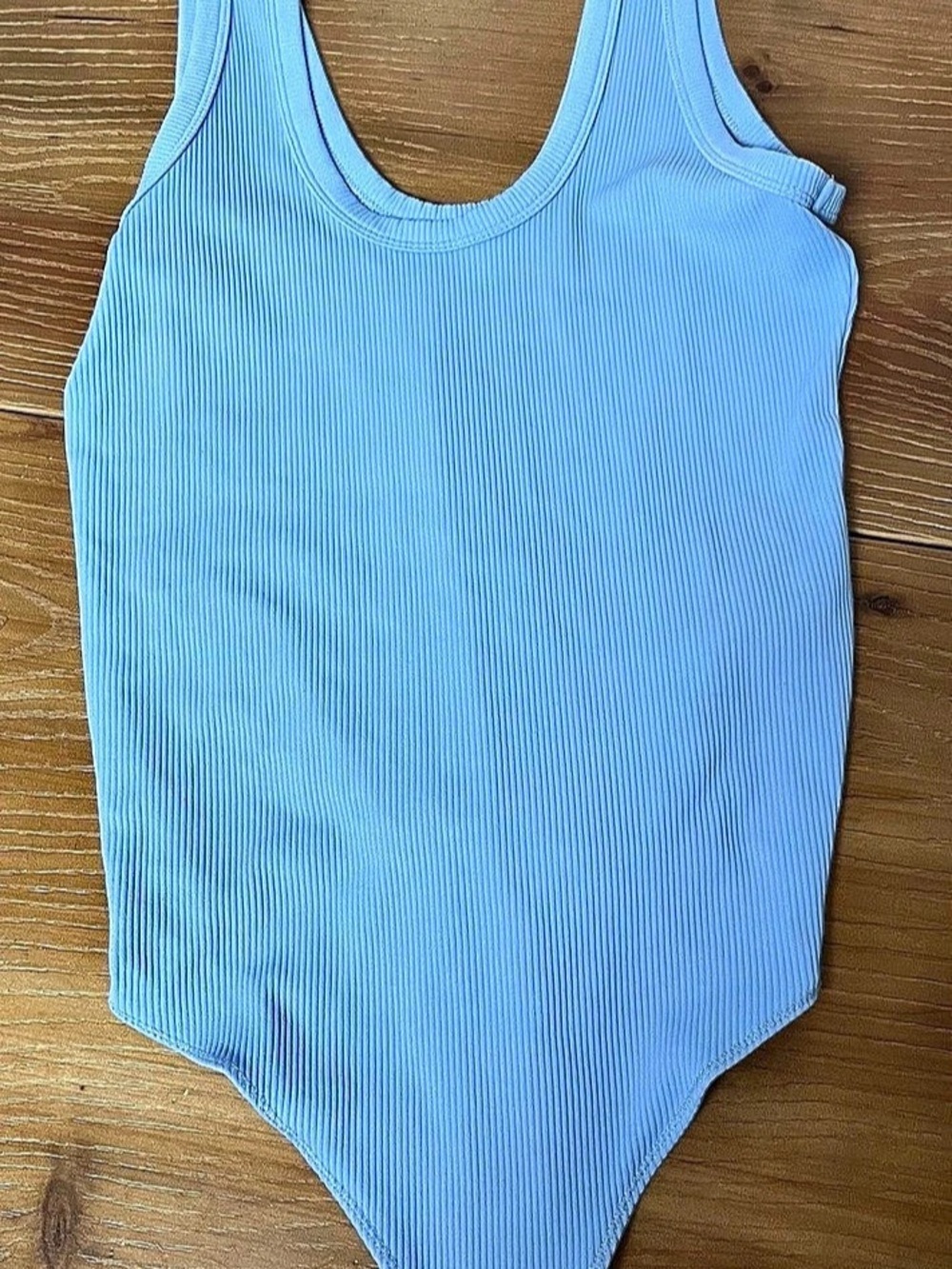 Abercrombie & Fitch Soft A&F Collection Ribbed Tank Bodysuit Blue Medium